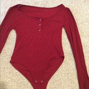 Red long sleeve bodysuit
